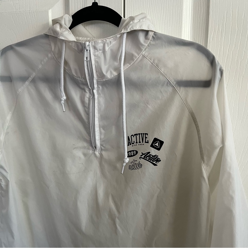 Active Ride Shop White Windbreaker Jacket Medium - Picture 2 of 4